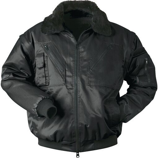 Pilotenjacke John, schwarz, 3D-Bild-01